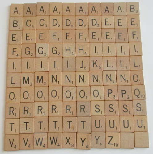 Vintage scrabble wood tiles - vintage,